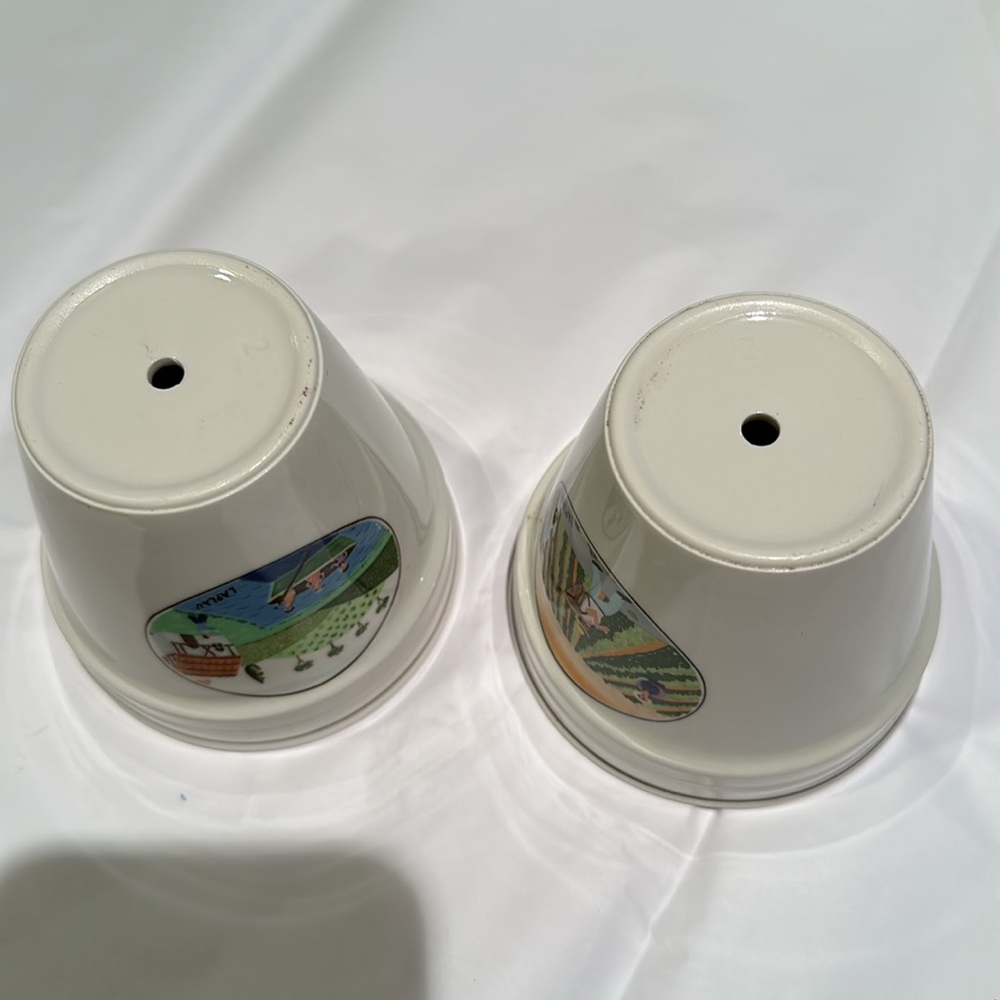 Vintage Laplau Ceramic Mini Flower Pot set of 2 - Picture 5 of 5